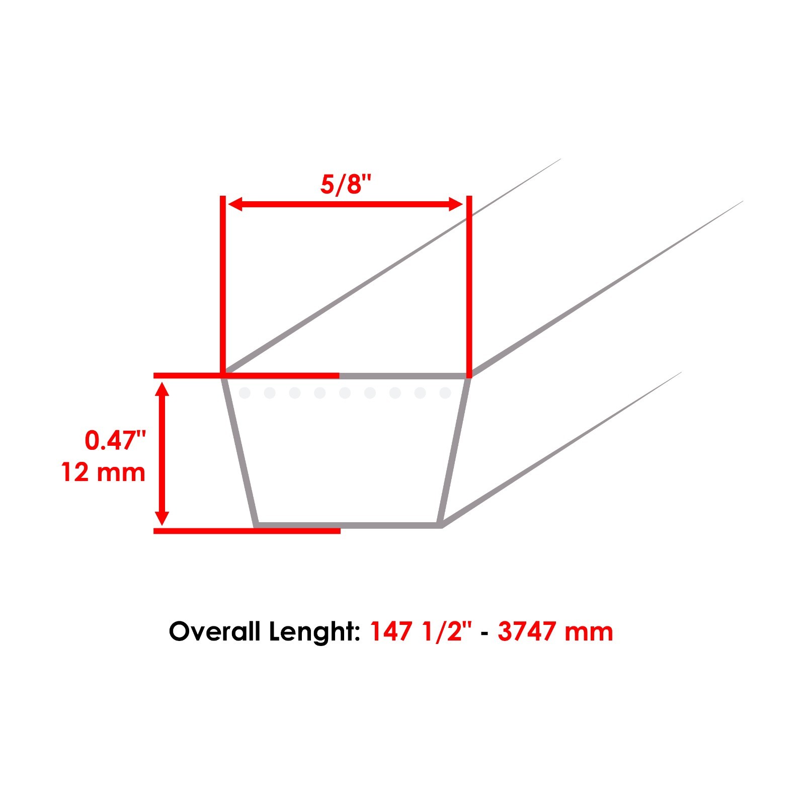 48" Deck Belt For Exmark Radius E-Series RAE691 RZE708 / S-Series RAS651 RZS651 gallery