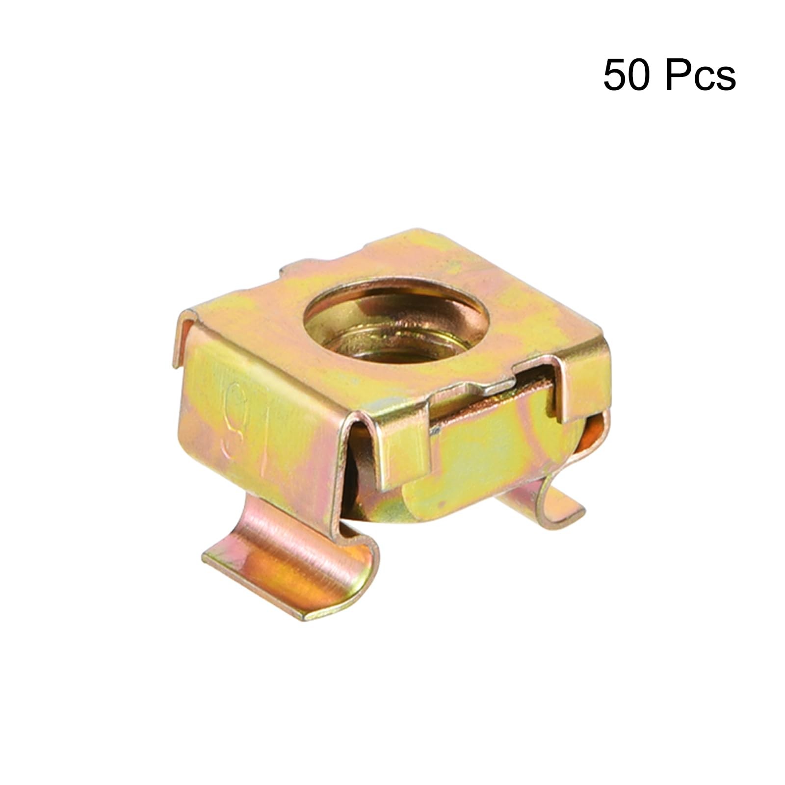 uxcell M6 Cage Nuts for Server Rack Cabinet, Carbon Steel Yellow M6, yellow gallery