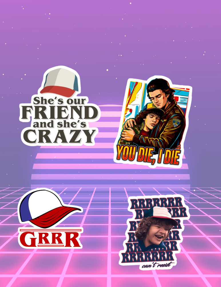 Stranger Things Dustin 4pc Sticker Pack
