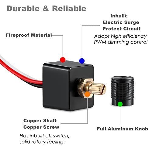 12V Dimmer Switch, RV Light Dimmer High Side PWM Dimming Switch for Boat Camper gallery