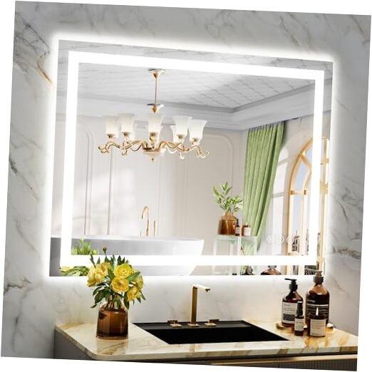 40x30 Inch LED Bathroom Mirror with Lights Front 40"L x 30"W Backlit+front Lit gallery