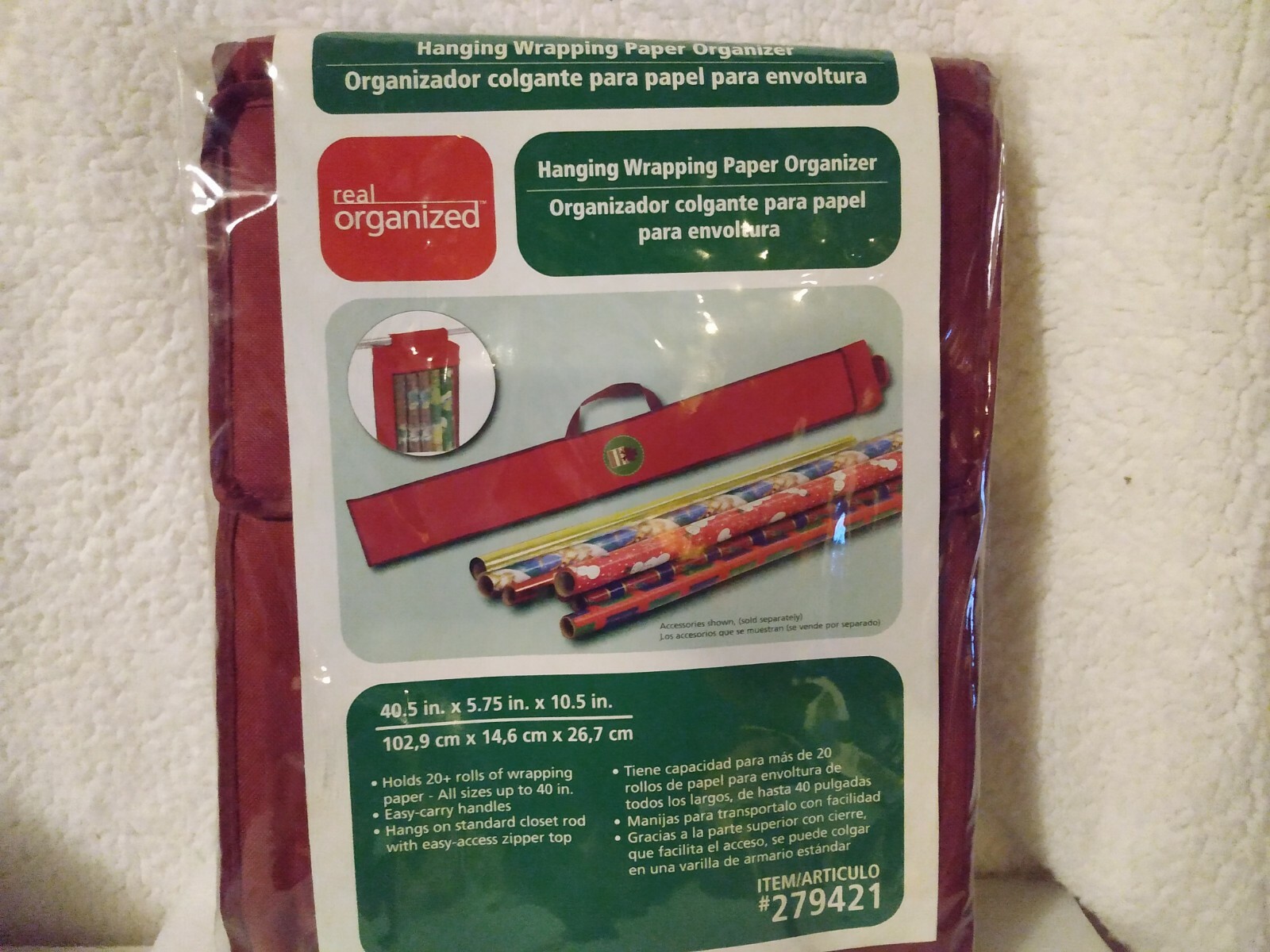 Real Organized Hanging Holiday Gift Wrapping Paper 20 Roll Organizer gallery