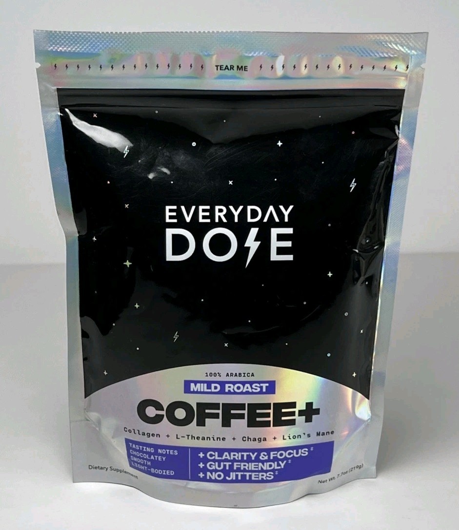 Everyday Dose Mushroom Coffee + Mild Roast Collagen Protein Nootropics Focus gallery