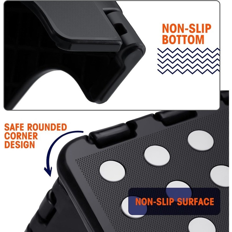 Folding Step Stool with Handle, Non-Slip Plastic Foldable Stool for Adults and gallery