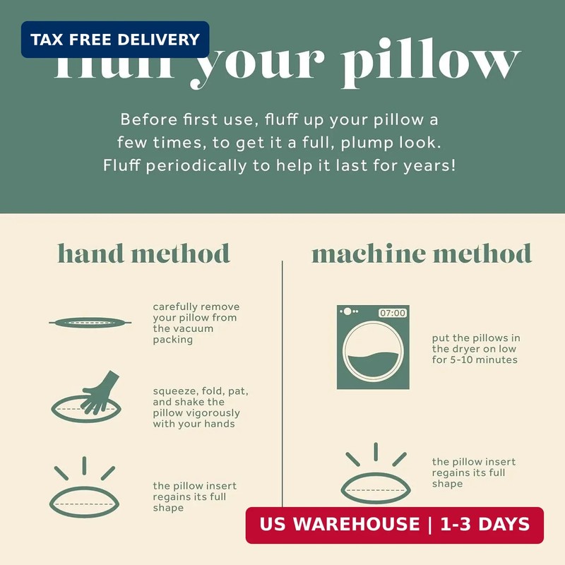 ComfyDown 22x22 Throw Pillow Insert, Down & Feather Fill, 100% Cotton Cover, Mad gallery