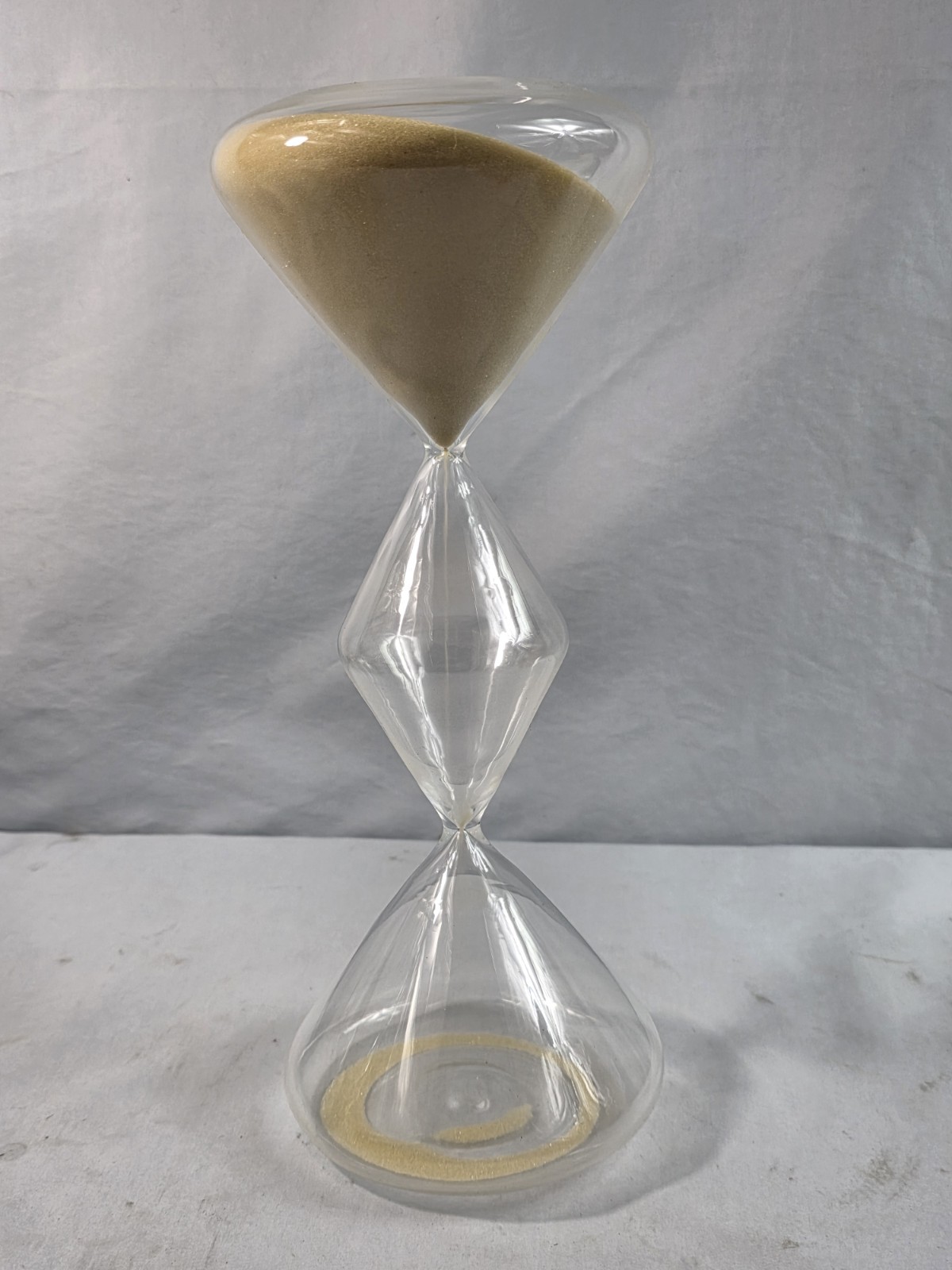 Unique Tri-Layer Triple-Globe Hourglass Sand Timer Blown Glass Conical 60 Min H gallery
