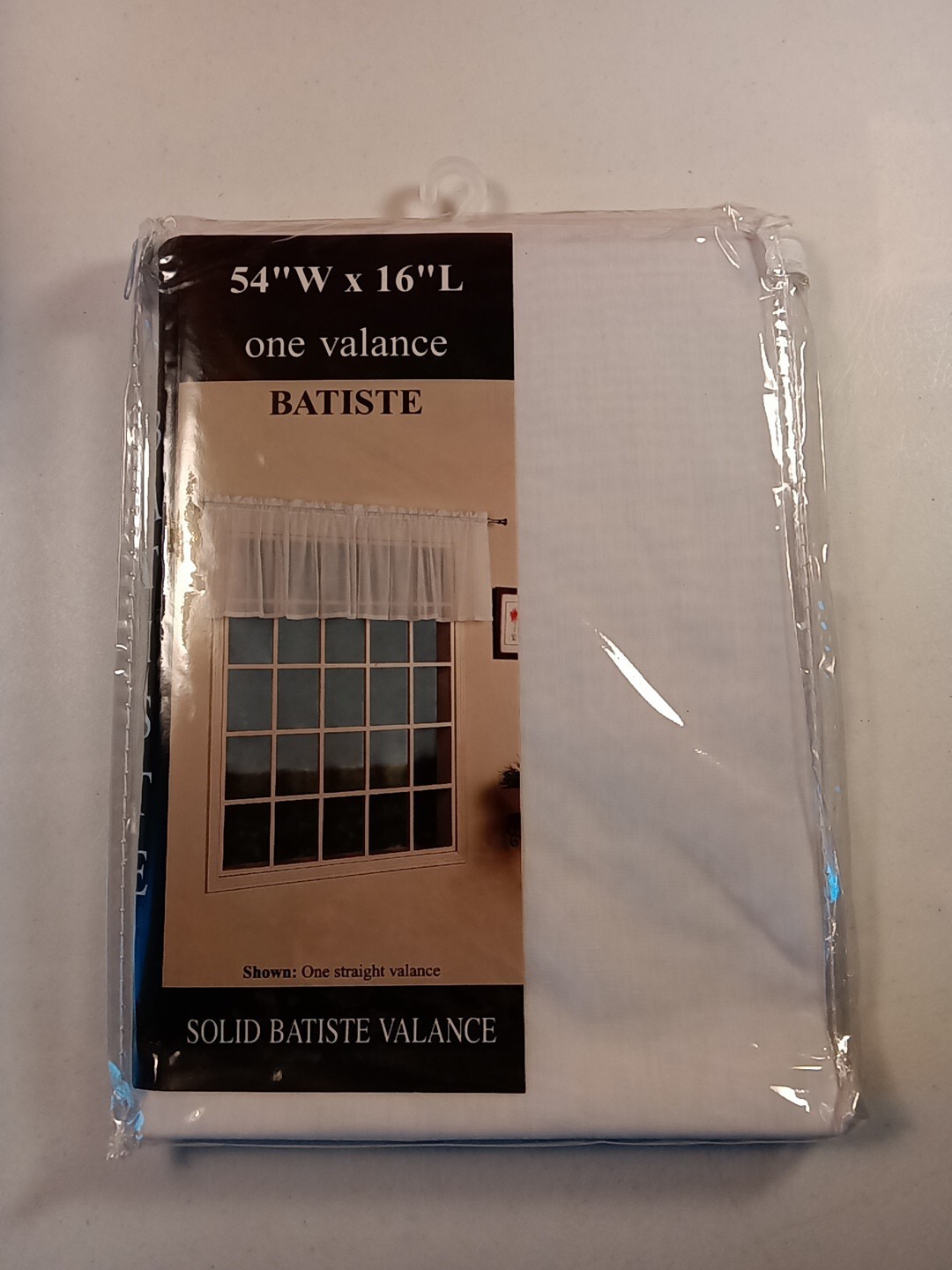 Curtains of Character by United solid batiste White Valance 54”w x 16”L New gallery