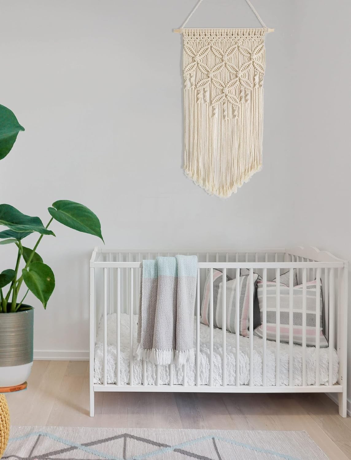 Handmade Cotton Macrame Wall Hanging Deep Green gallery