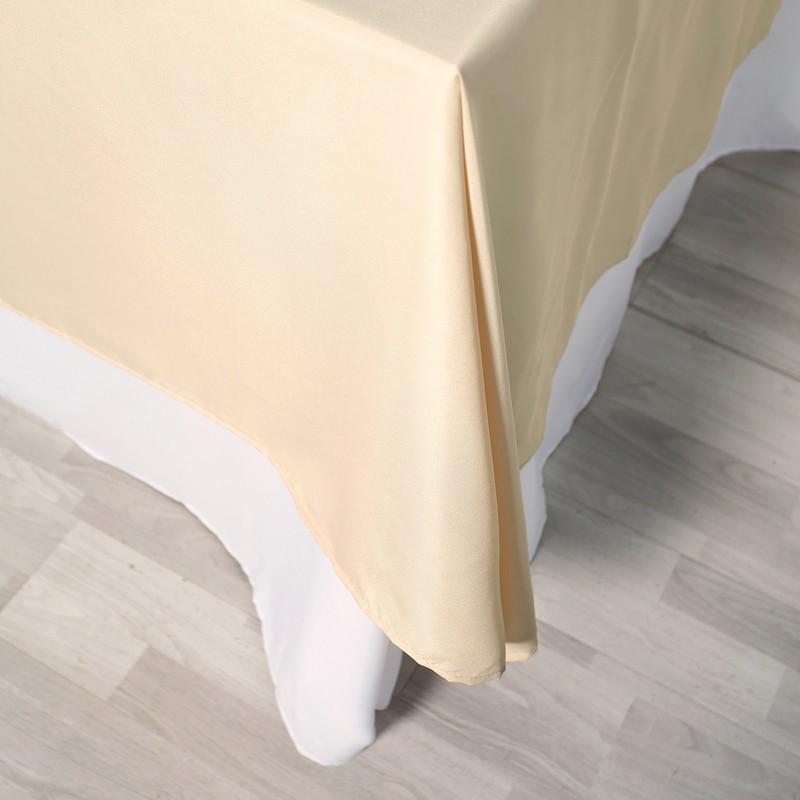 Beige 72x120 RECTANGLE POLYESTER TABLECLOTH Wedding Catering Dinner Supplies gallery