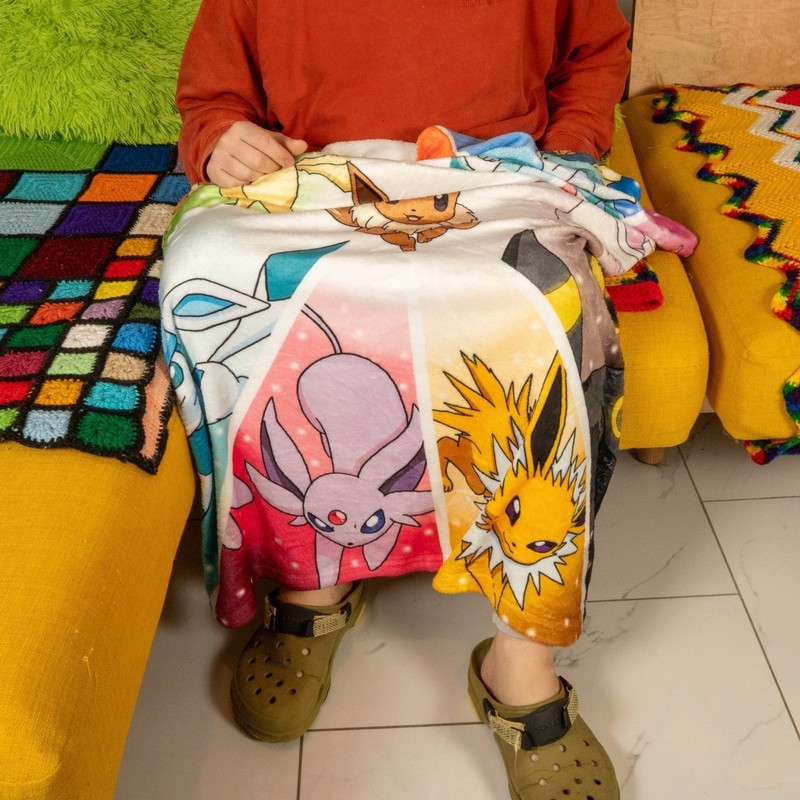 Pokemon Eevee Evolution Blanket Throw Fleece 45" Soft Cozy Bed Couch Throw gallery