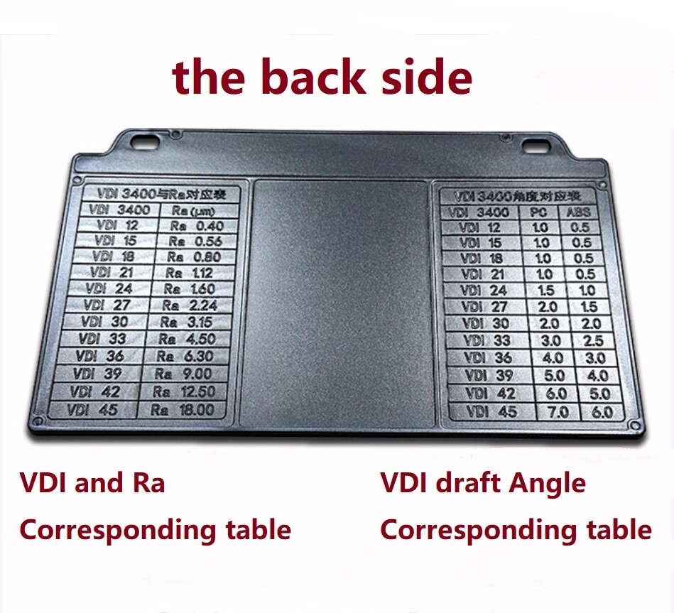 VDI3400 EDM pattern texture surface roughness smoothness comparison sample board gallery