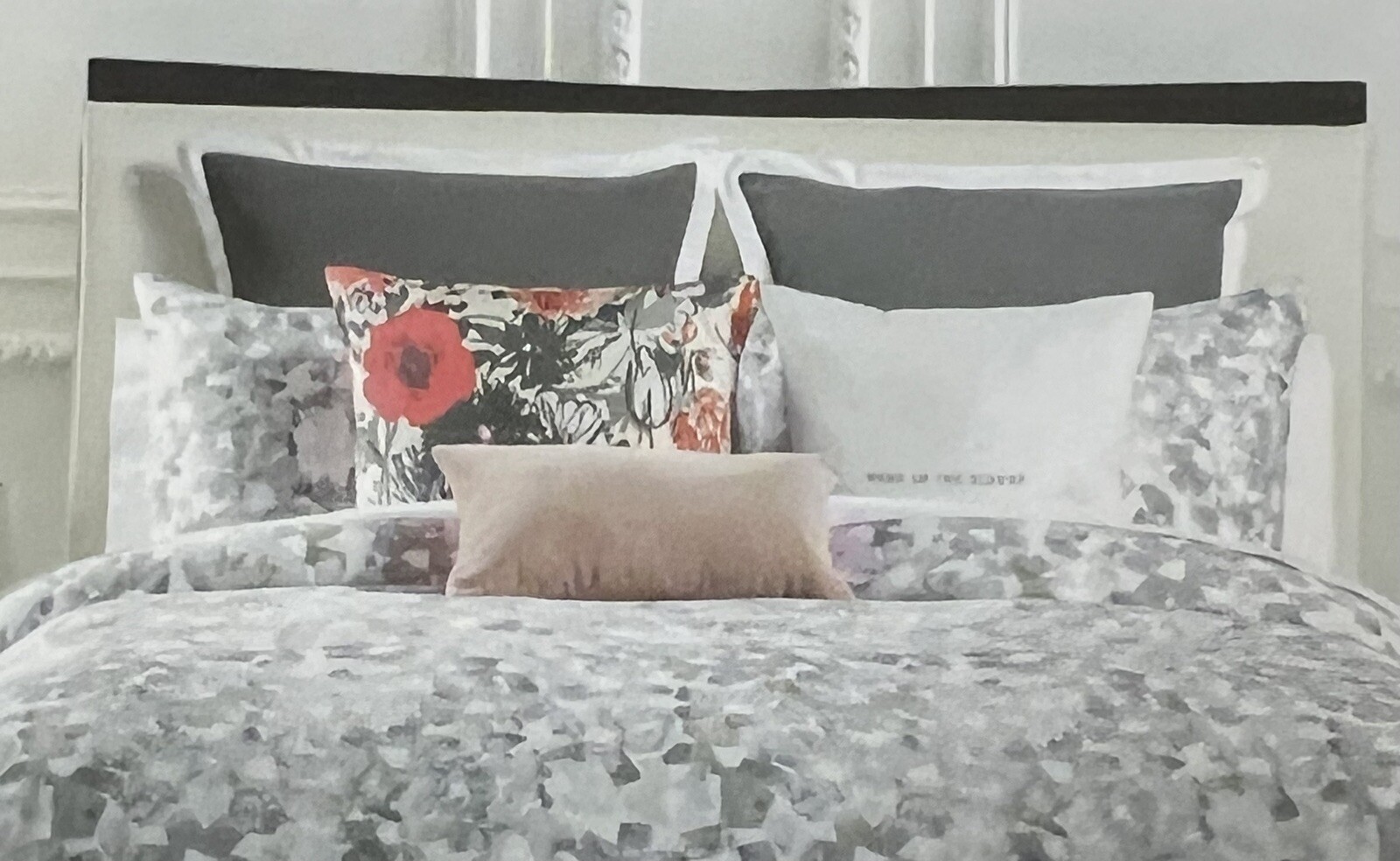 Kate Spade Frame Charcoal Grey With White Trim Euro Sham Pillow Sham gallery