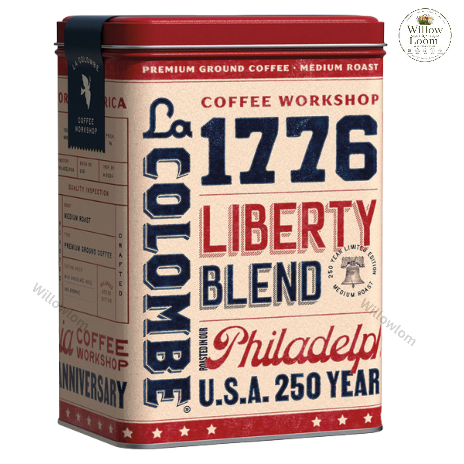 La Colombe 1776 Liberty Blend Medium Roast Ground Coffee Tin 250 Year 12 oz gallery
