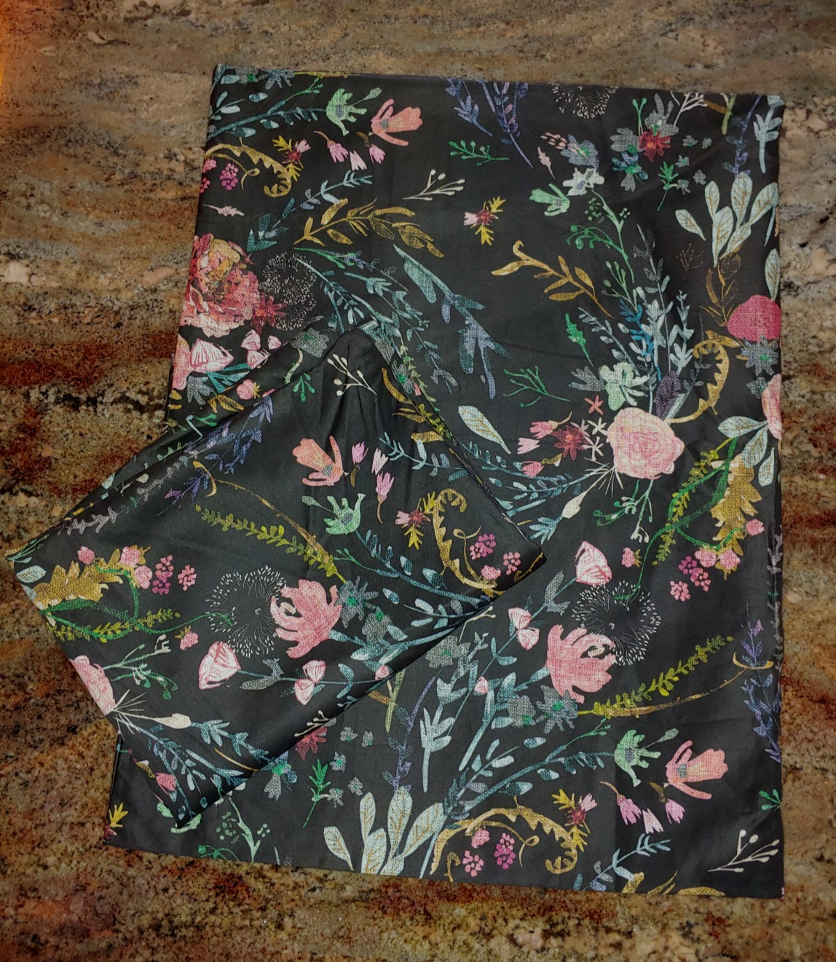 2 Spoonflower Std Cases Fable Floral in Autumn Black Nouveau Bohemian 26x20" gallery