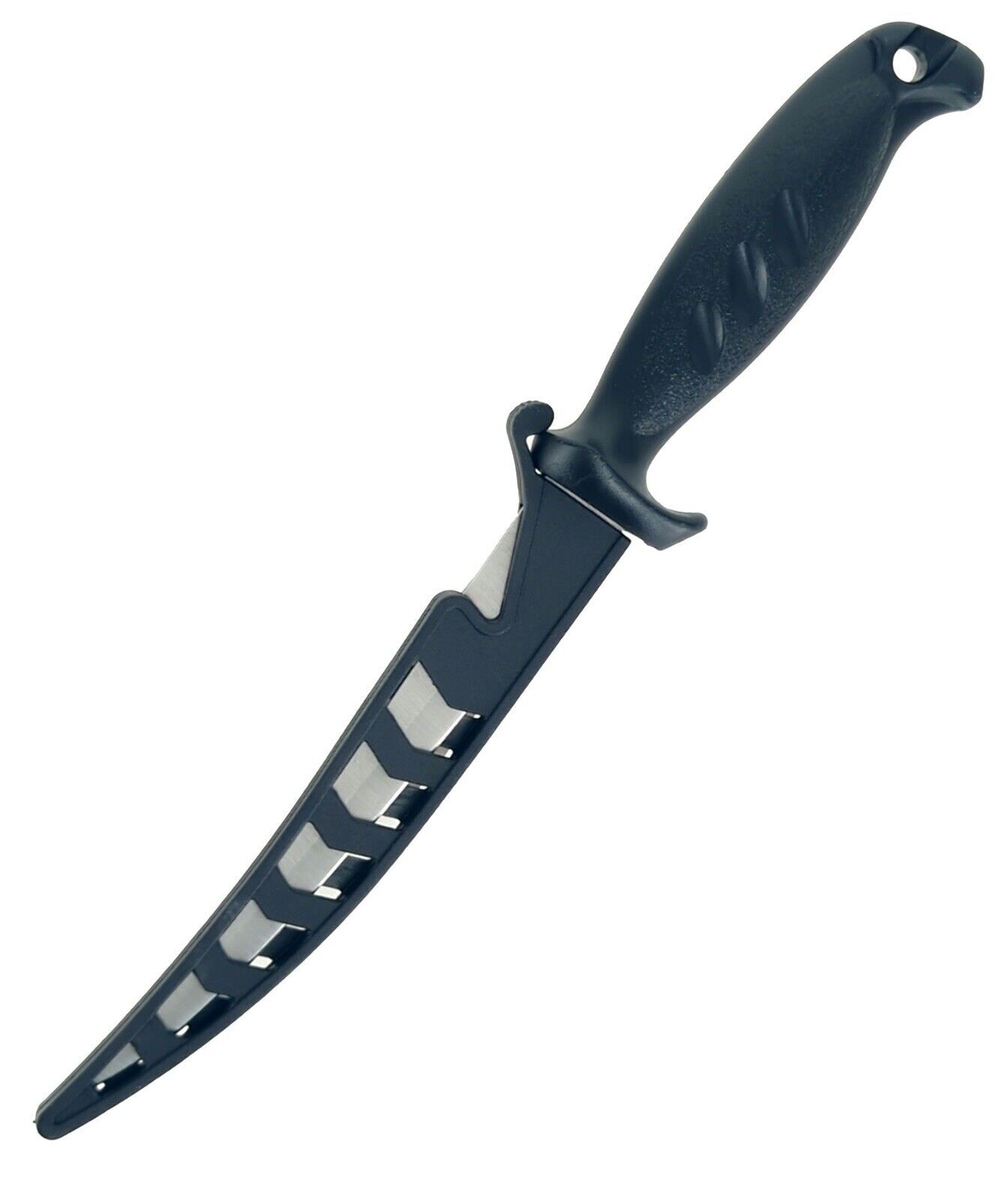 11" Black Fillet Knives with Hard Sheaths and Lanyard Holes gallery