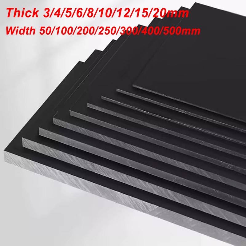 PP Polypropylene Black Plastic Flat Board Plate PVC Engineering Sheet Thick 10mm gallery