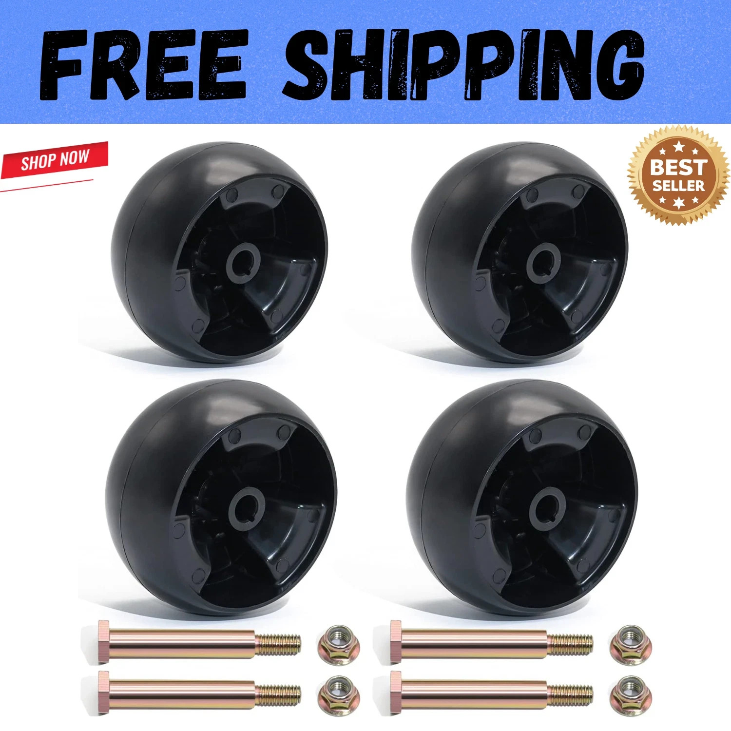4-Pack 5'' Mower Deck Wheel Kit for MTD & Cub Cadet - Durable Replacement gallery