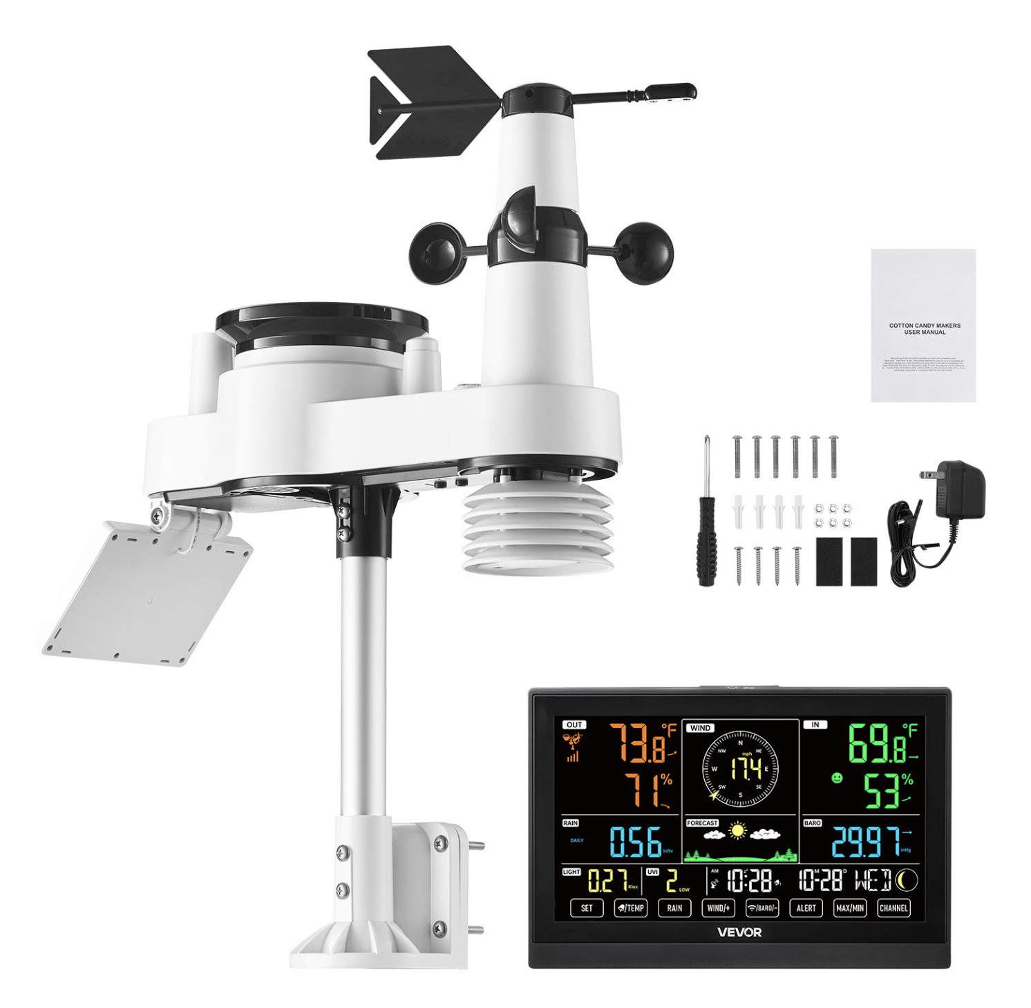7-in-1 Wireless Weather Station 7.5'' Display and In-Outdoor Sensor by Uimoso ~~ gallery