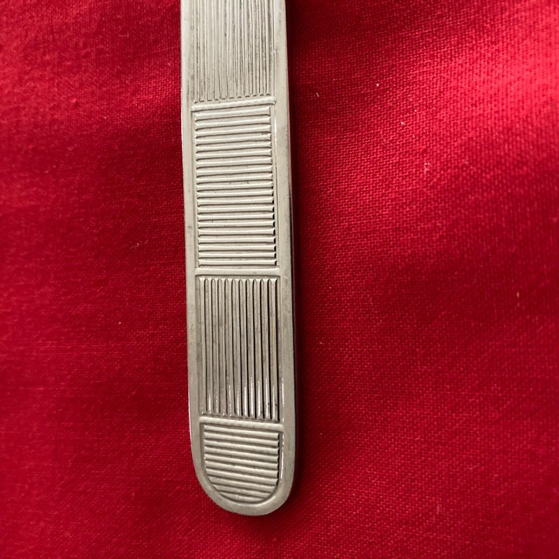 Libbey HORIZONTAL VERTICAL LINES Soup Spoon 7 5/8" Stainless Steel Flatware gallery
