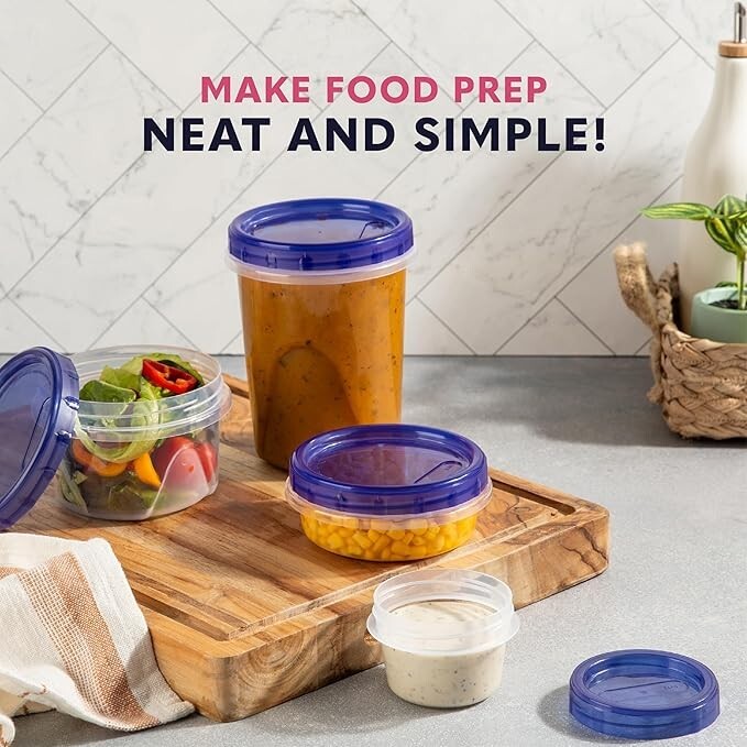 Plastic Food Deli Containers With Twist Top Lids - (16 Oz) [5 Pack] Food Storage gallery