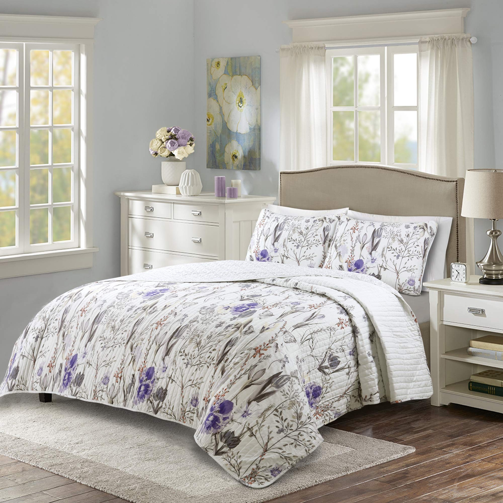 Adalia 3piece Purple/gray Quilt Set full/queen gallery