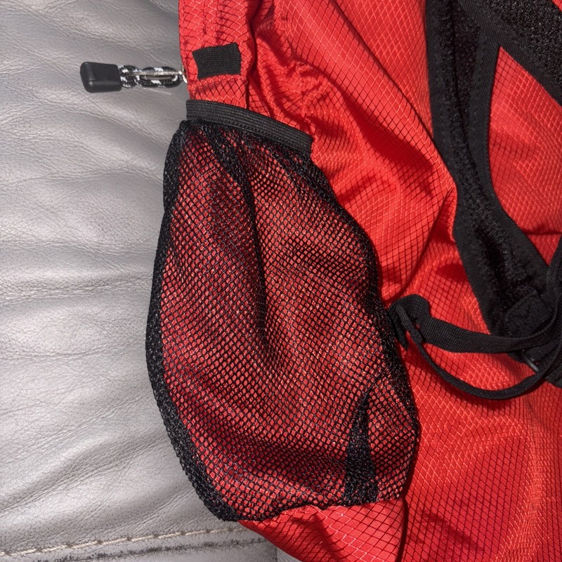 The North Face Self Folding Backpack Travel Pack Red Pocket 3
