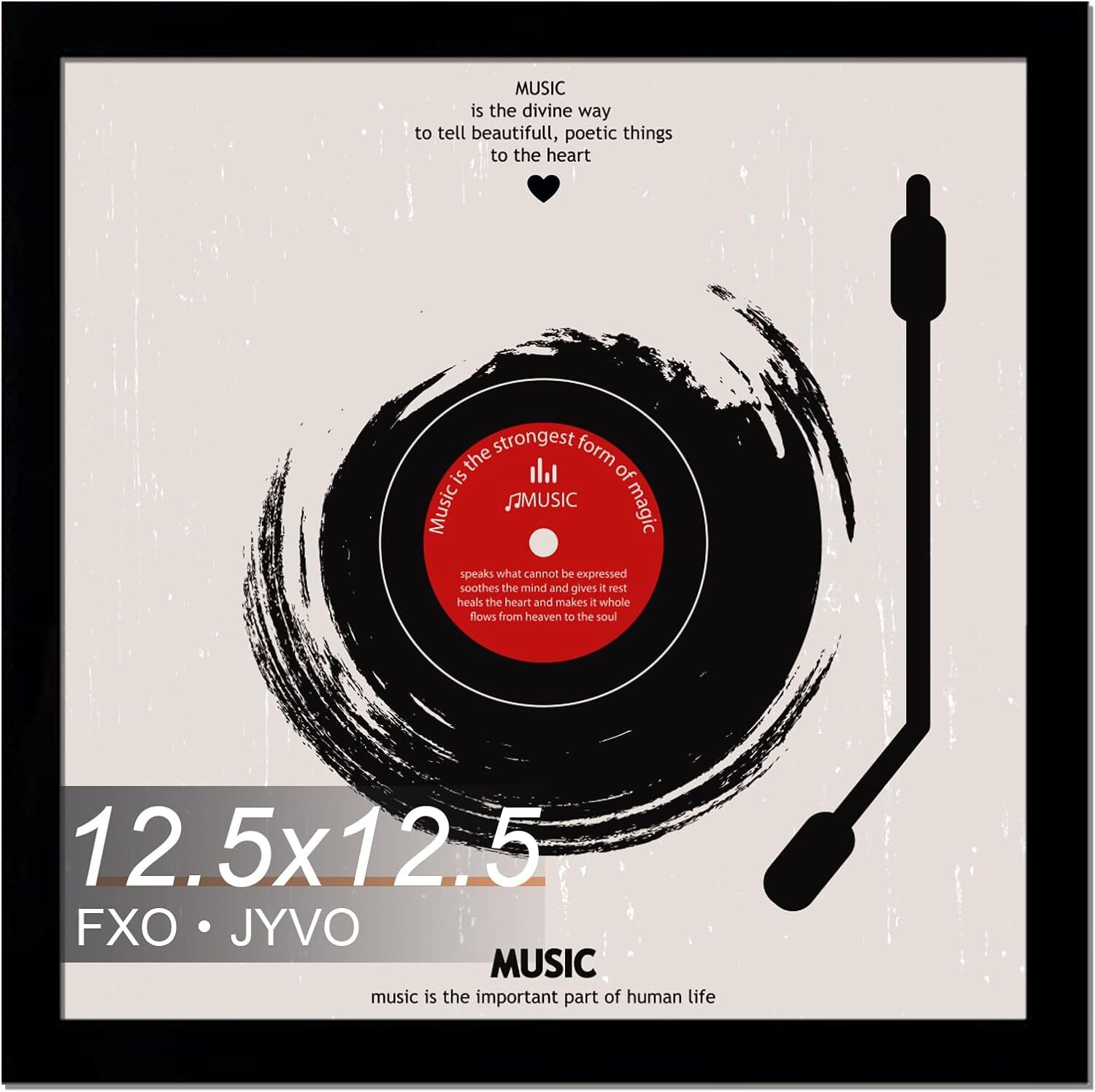 Vinyl Record Frame for the Wall Display Album Cover 125 125x1251PACK Black gallery