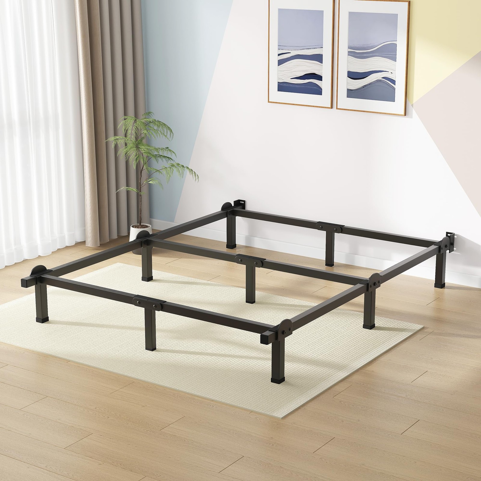 Metal Bed Frame, 9-Leg Bed Base, 8 inches Support for Box Spring, Full, Easy ... gallery