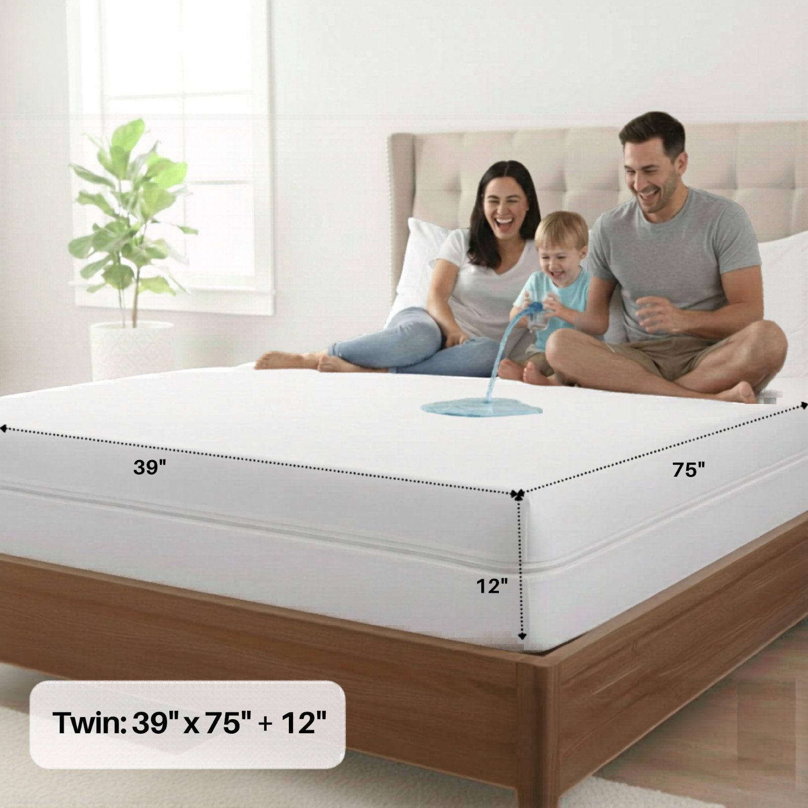 Mattress Encasement Waterproof Protector Zippered Deep Pocket Bed Bug Protector gallery