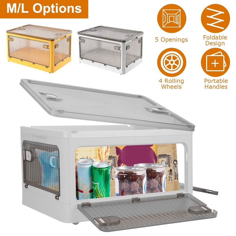 Foldable Storage Bins 4 Doors Collapsible Stackable Closet Organizer Containers gallery
