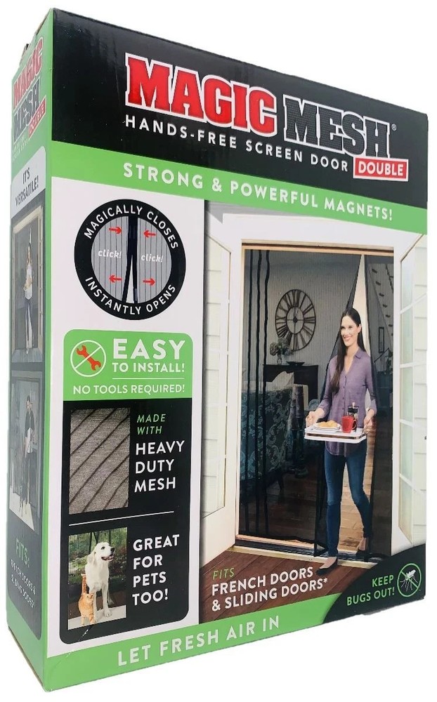 Magic Mesh Hands Free Magnetic Double Screen Door French & Sliding 75 in x 8 in9
