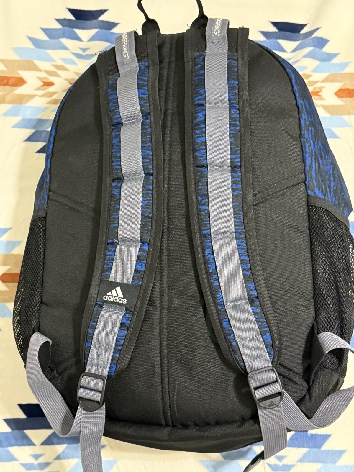 ADIDAS laptop backpack - blue, black 4 Zip Pockets great condition - load spring 3