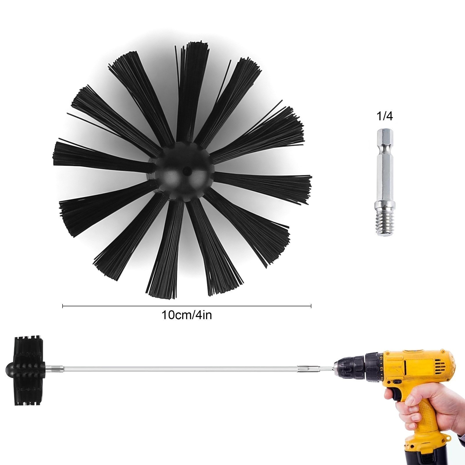 Dryer Vent Cleaning Kit Flexible Remove Chimney Lint Dust Debris Brush Head 9Pcs gallery