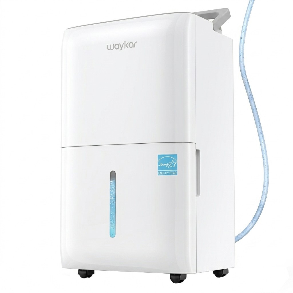 Waykar 150 Pints Dehumidifier with Built-in Pump Large Smart Home Basements Smar gallery