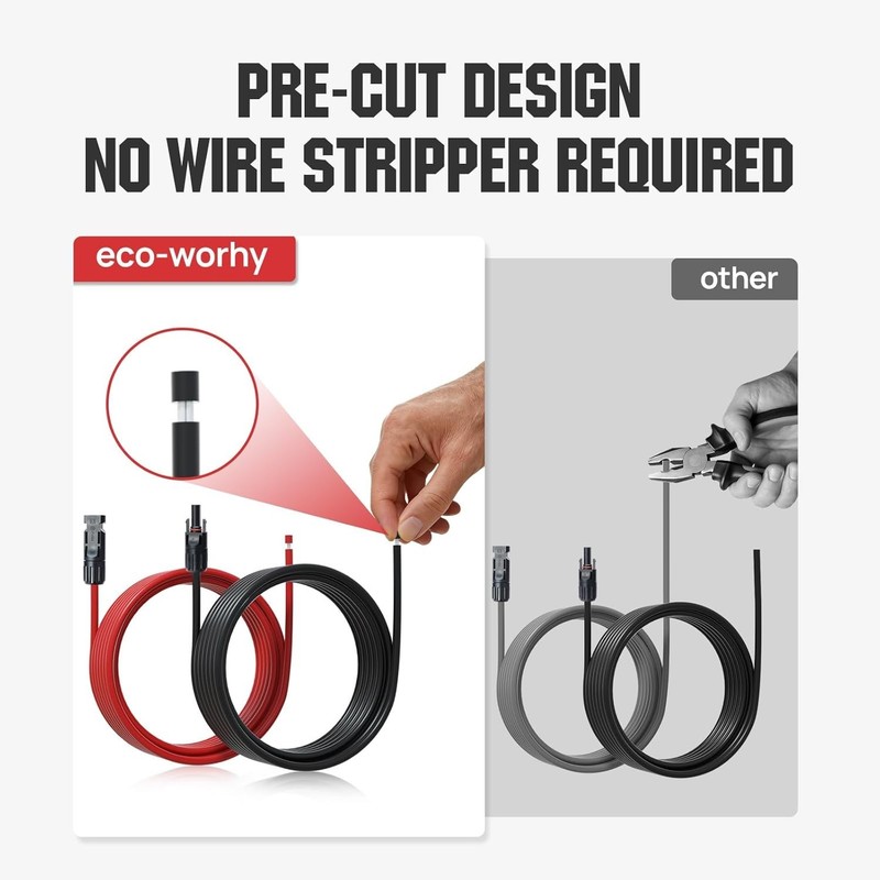 Universal Compatible 10AWG Solar Extension Cable 30A - Plug and Play Reliability gallery