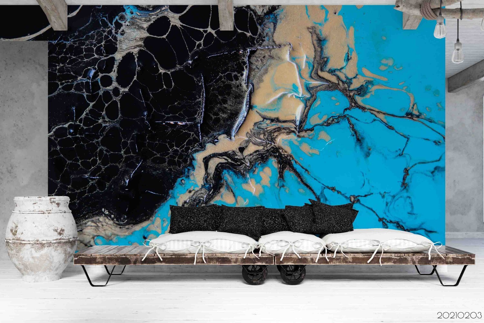 3D Black Blue White Texture Abstract Wallpaper Wall Murals Removable Wallpaper gallery
