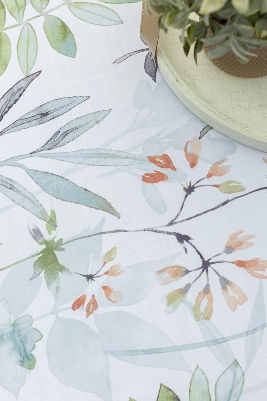 Spillproof Spring/Summer Durable Heavyweight Fabric Indoor Outdoor Tablecloth, gallery