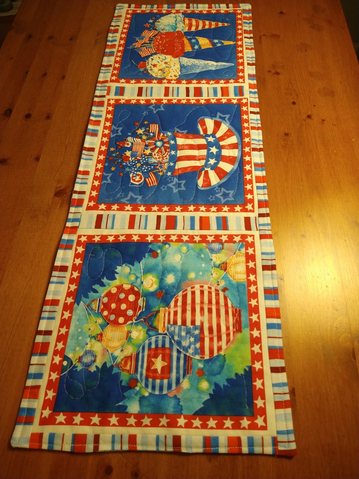 USA 250 th, July 4th Handmade Quilted Table Runner,35 x 12 inches Free Shipping gallery
