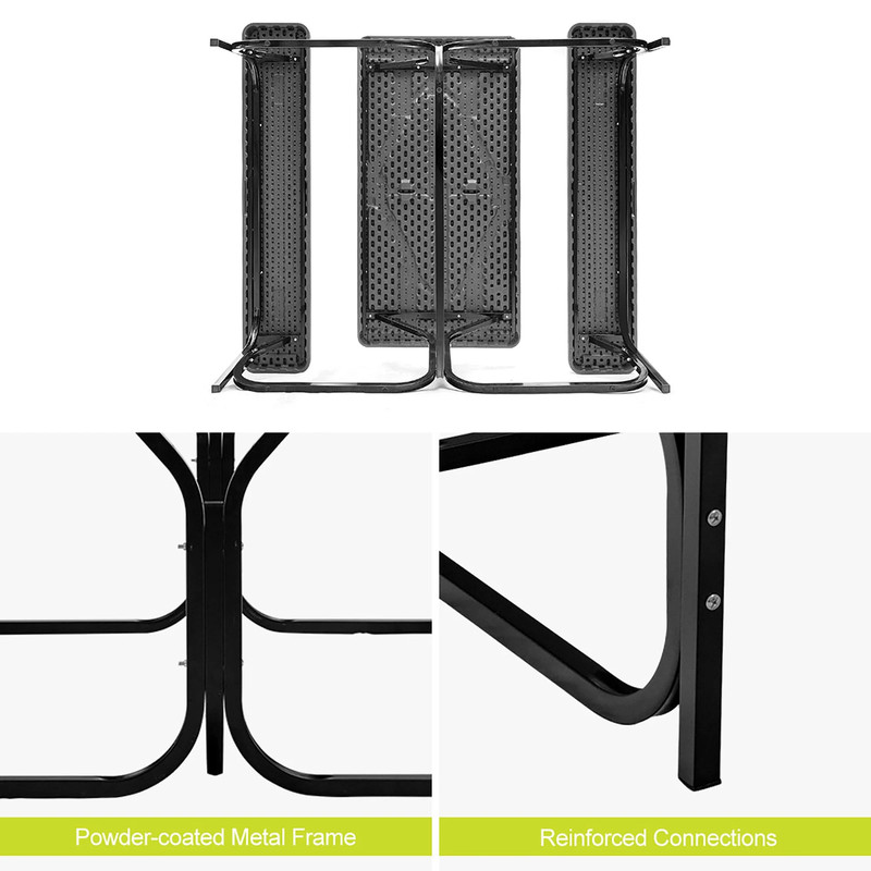 Picnic Table Bench Set Outdoor Backyard Iron Patio Garden Party Dining All Weath gallery