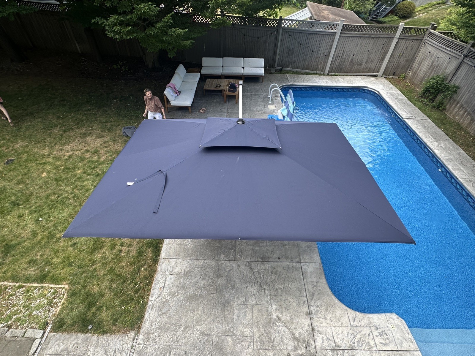 PURPLE LEAF 9' X 12' Patio Umbrella Outdoor Cantilever Rectangle Umbrella Alum gallery