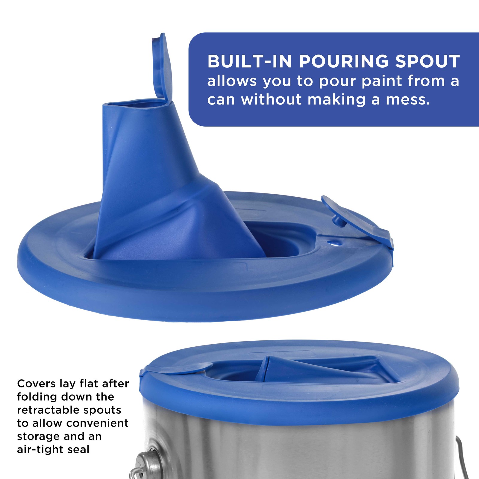 2 Paint Can Lid Covers with Pouring Spouts for 1-Gallon Containers Prevent Spill gallery