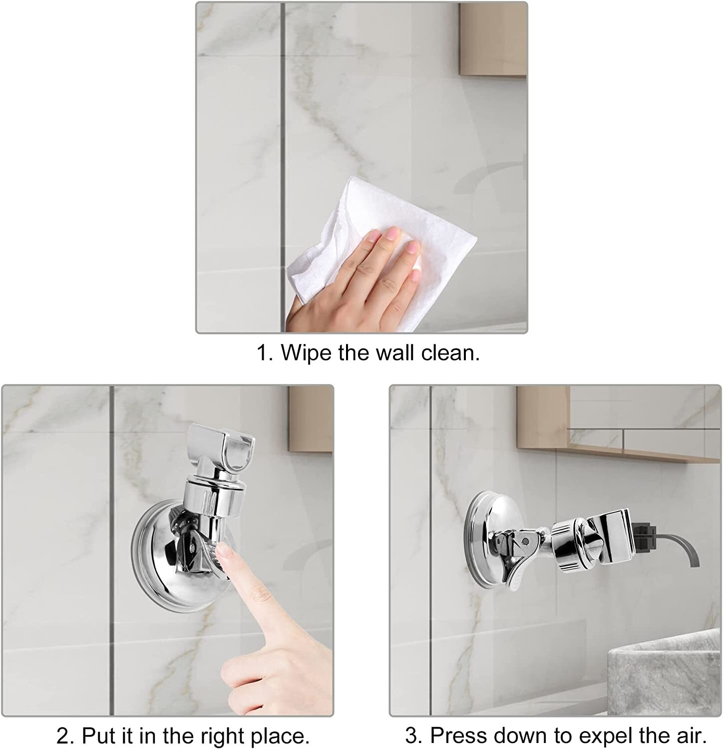 Adjustable Shower Head Holder Suction Cup Handheld Wall Mount Bathroom Bracket gallery