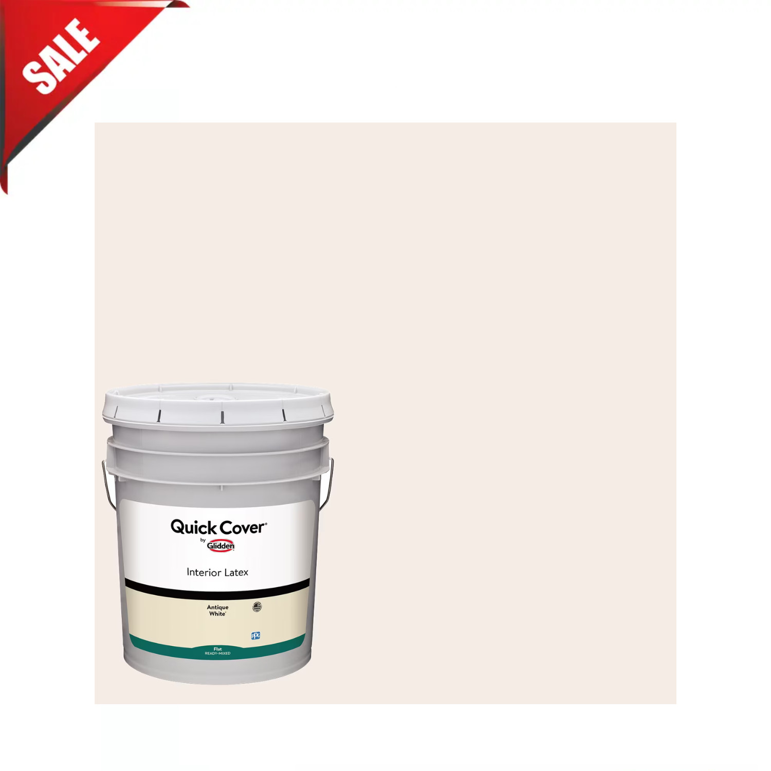 Glidden Quick Cover Interior Latex Paint Flat, Antique White, 5 Gallon gallery