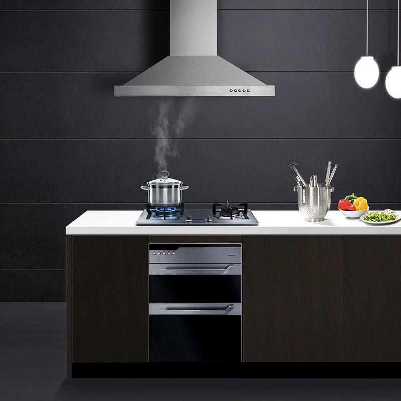 30inch Wall Mount Range Hood Stainless Steel Top Vent 500CFM 3-Speed Control LED gallery