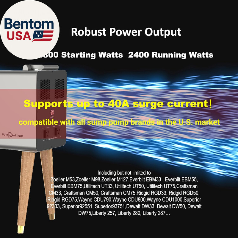 Heavy-Duty Automatic Backup Power Station for 120V Sump Pumps. Built-In 51.2V 40 gallery