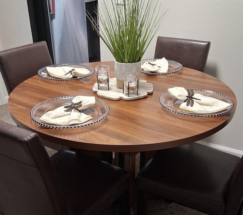 Round Oval Extendable Wood Dining Table for 6 Mesa Comedor Redonda Extensible gallery