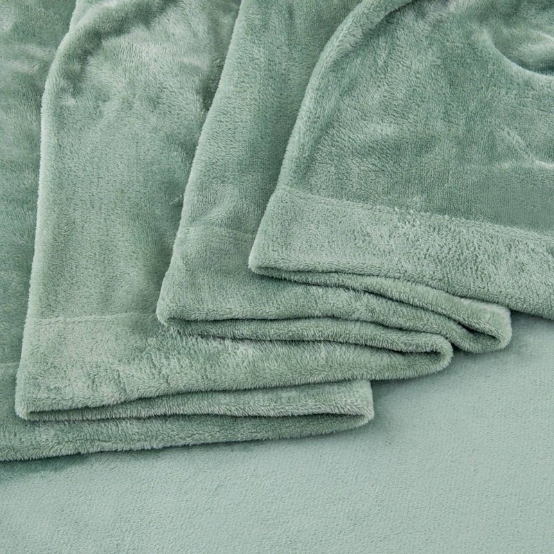 Isla Jade Twin Velvet Plush Solid Sheet Set Light Teal Green: Microfiber, gallery