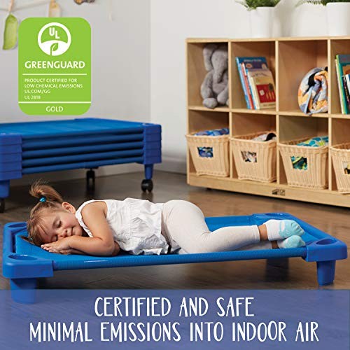 ECR4Kids Streamline Assembled Cot Toddler Size 6 Pack Blue ELR-16120-CSPK gallery