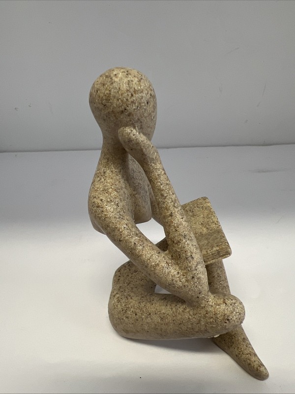 Bookshelf Decor Thinker Statue - Abstract Art Reading Thinker Sculpture Figurine gallery
