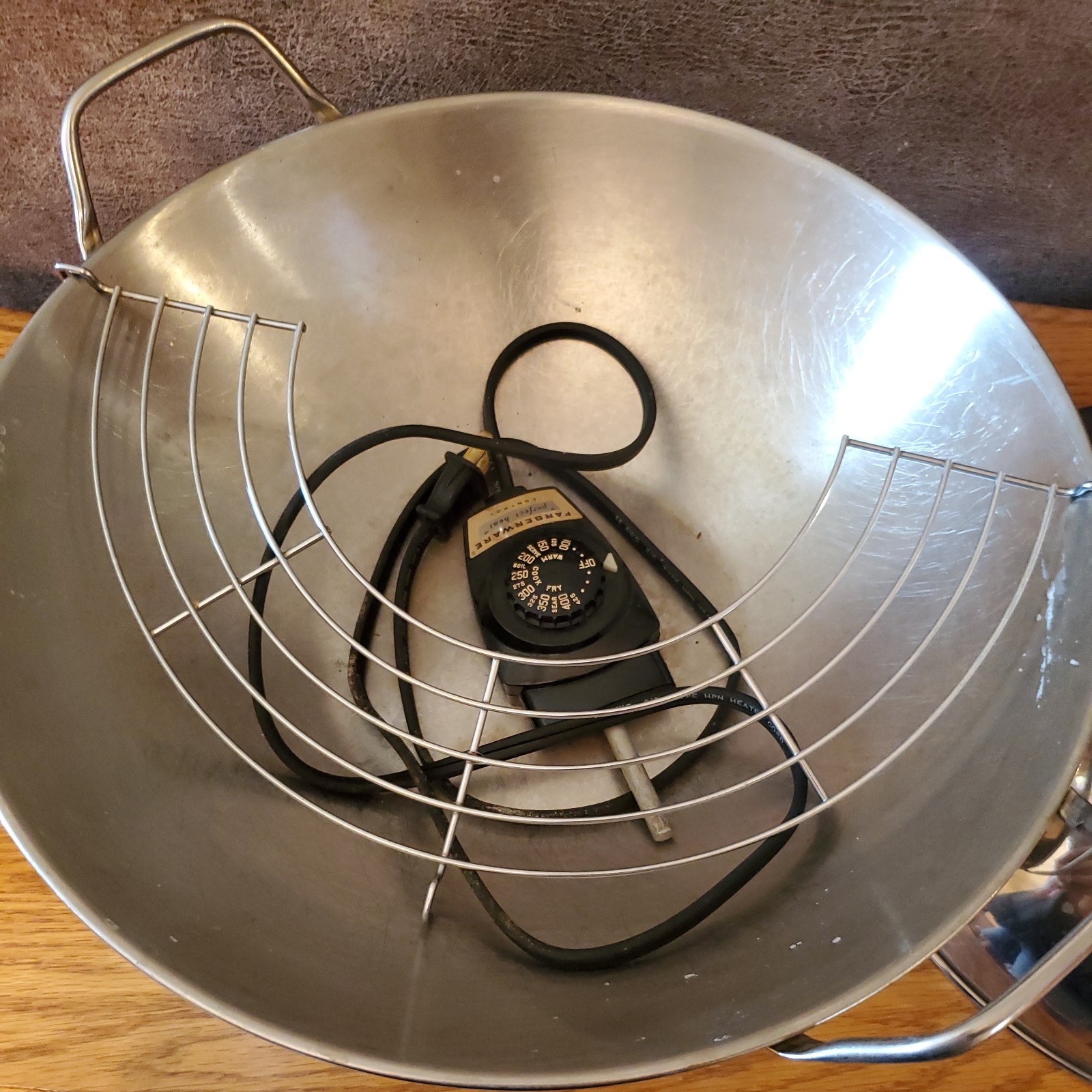Farberware Electric Wok Model 303 14" Pan Fryer Cooker Cord Control Works Tested gallery